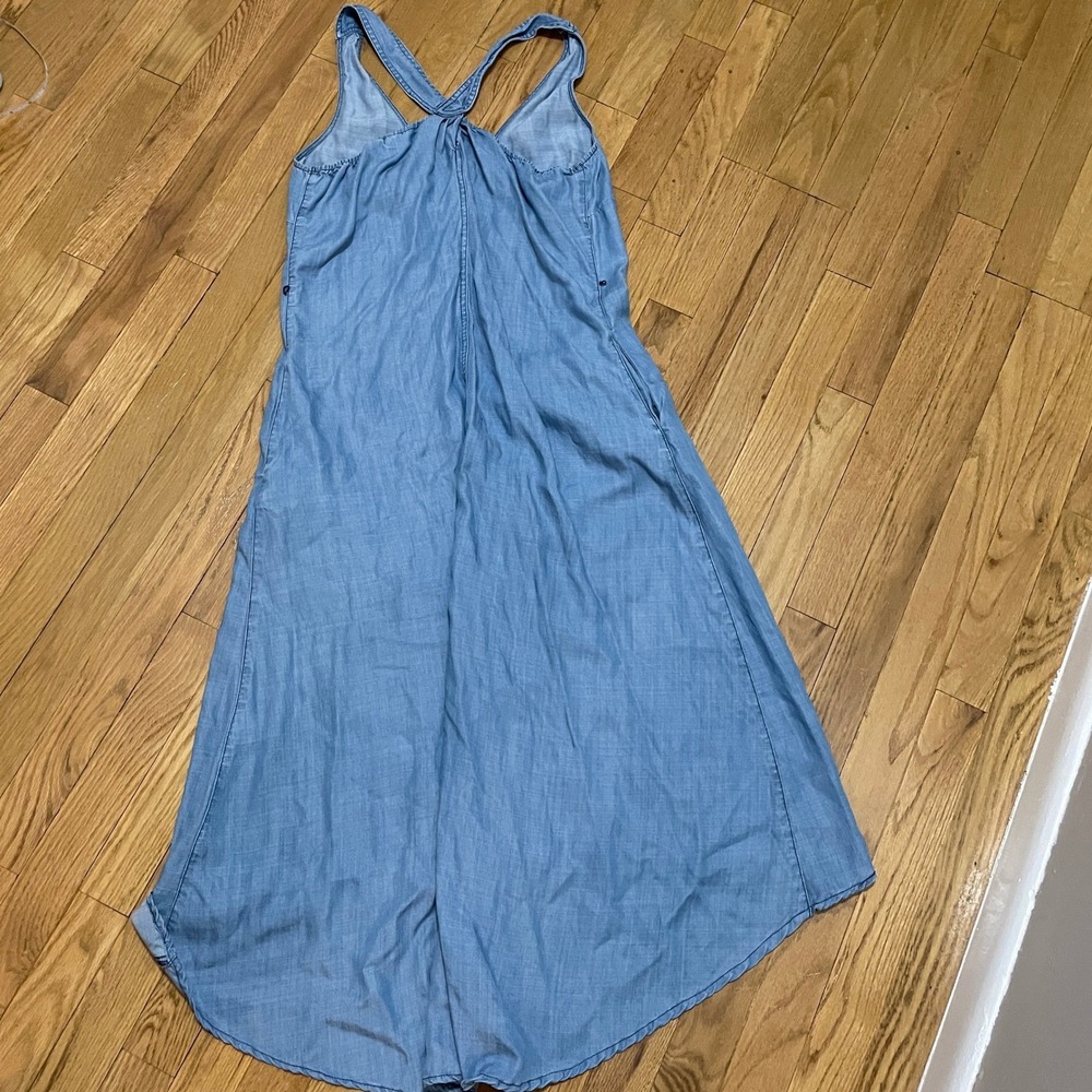 New York & Company Chambray Denim Midi Swing Dress Racerback Sleeveless Women‎ M - Picture 8 of 8